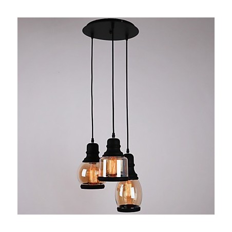Antiker Glasschirm 3-flammig Künstlerisch Minimalistisch Pendelleuchte Antiker Glasschirm 3-flammig Künstlerisch Minimalistisch Pendelleuchte