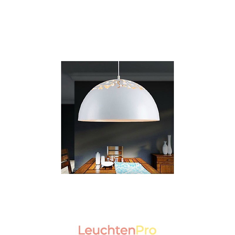 Minimalistische Pendelleuchte im Vintage-Stil mit 1 Licht und geschnitztem Schirm