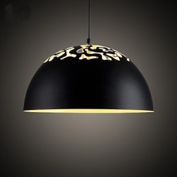 Minimalistische Pendelleuchte im Vintage-Stil mit 1 Licht und geschnitztem Schirm