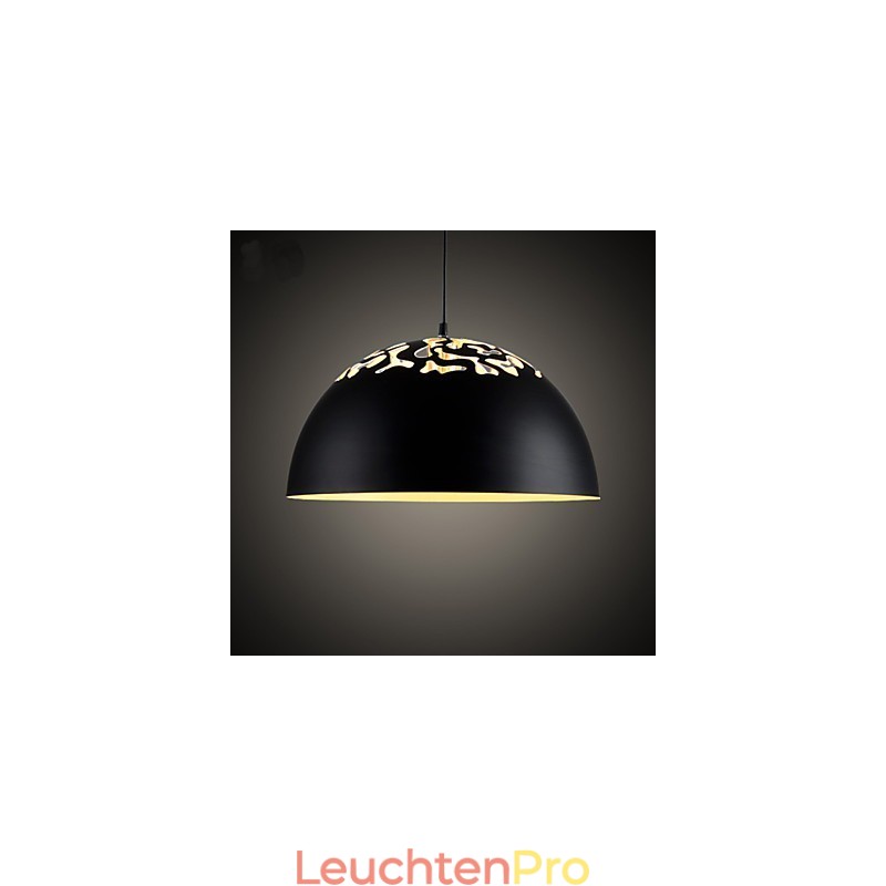 Minimalistische Pendelleuchte im Vintage-Stil mit 1 Licht und geschnitztem Schirm