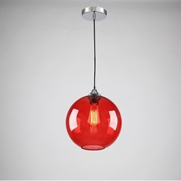 Moderne Glas-Pendelleuchte im runden roten Blasen-Design