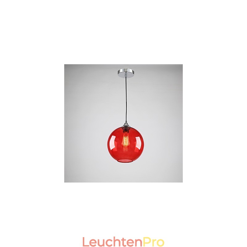 Moderne Glas-Pendelleuchte im runden roten Blasen-Design