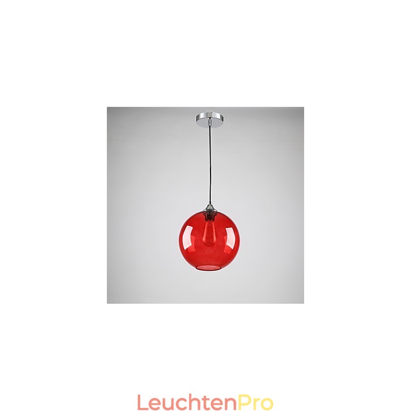 Moderne Glas-Pendelleuchte im runden roten Blasen-Design