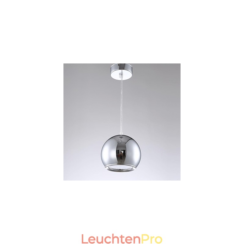 Moderne zeitgenössische Globus-Pendelleuchte aus galvanisiertem Metall