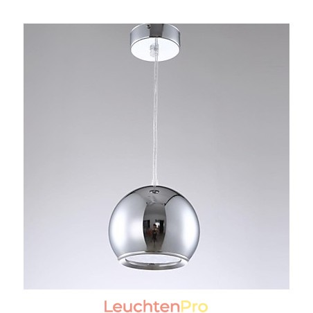 Moderne zeitgenössische Globus-Pendelleuchte aus galvanisiertem Metall