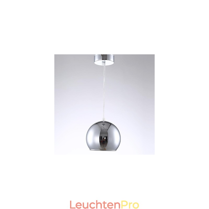 Moderne zeitgenössische Globus-Pendelleuchte aus galvanisiertem Metall