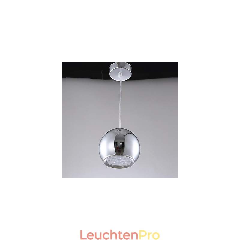 Moderne zeitgenössische Globus-Pendelleuchte aus galvanisiertem Metall