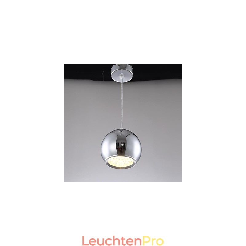 Moderne zeitgenössische Globus-Pendelleuchte aus galvanisiertem Metall