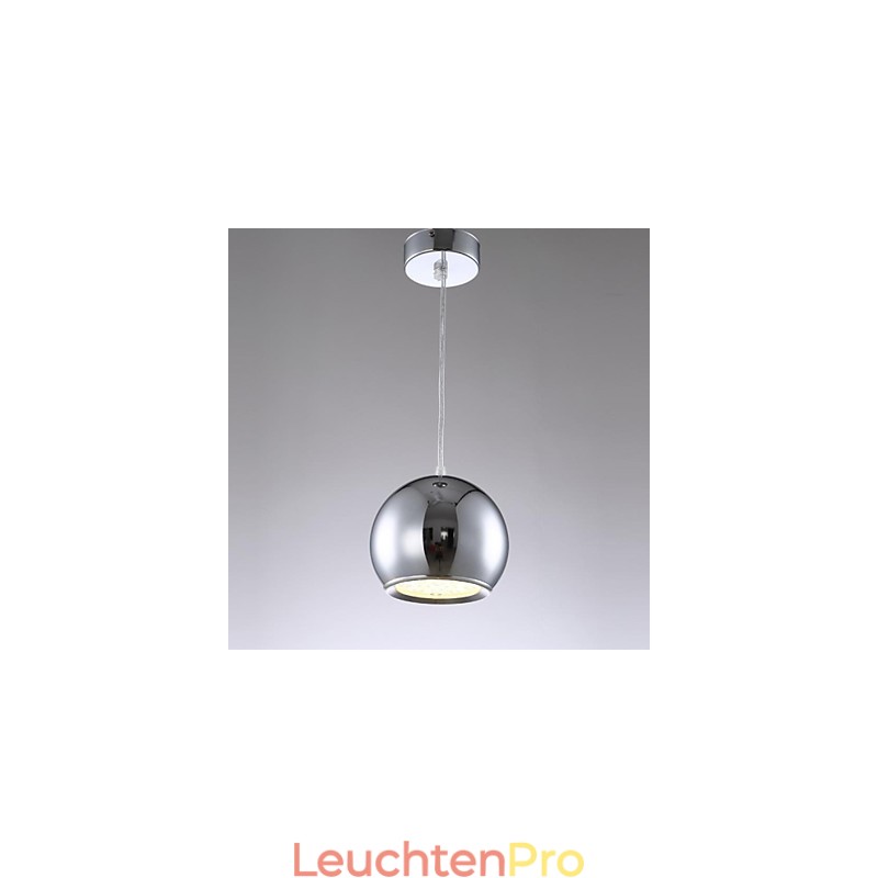 Moderne zeitgenössische Globus-Pendelleuchte aus galvanisiertem Metall