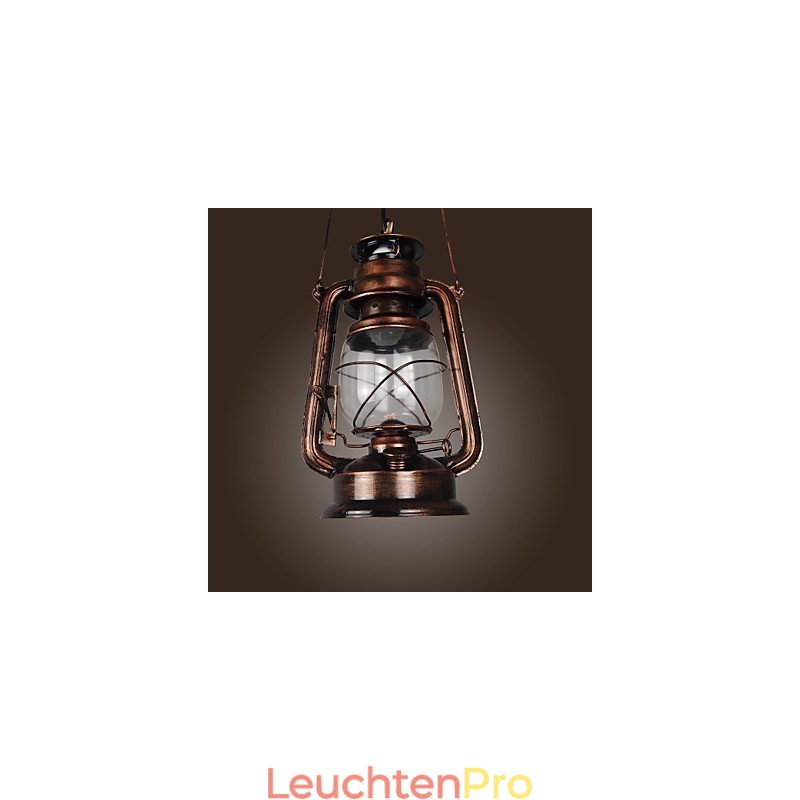 Country Lantern Mini-Pendelleuchte im Bronze-Stil