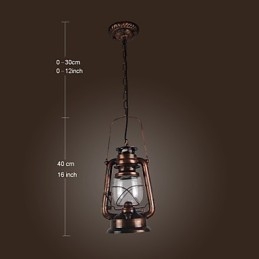 Country Lantern Mini-Pendelleuchte im Bronze-Stil
