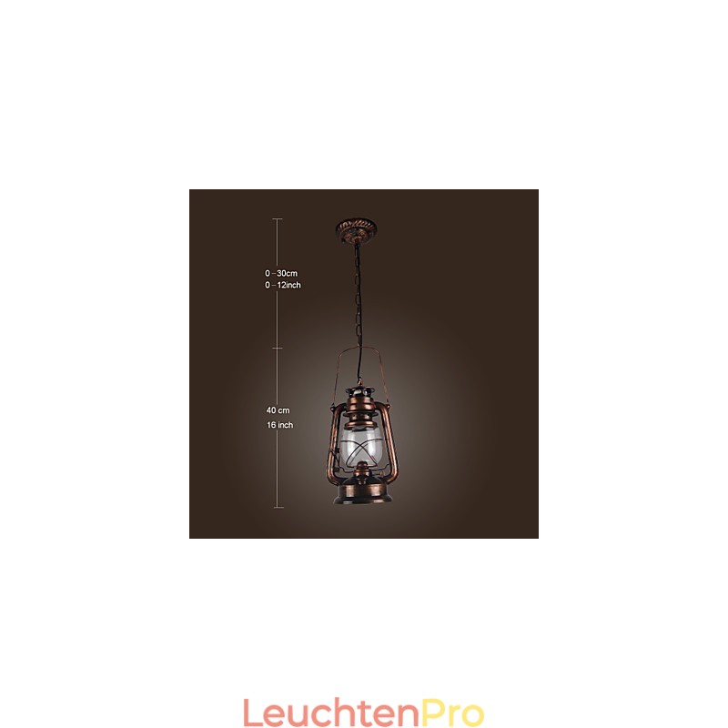 Country Lantern Mini-Pendelleuchte im Bronze-Stil