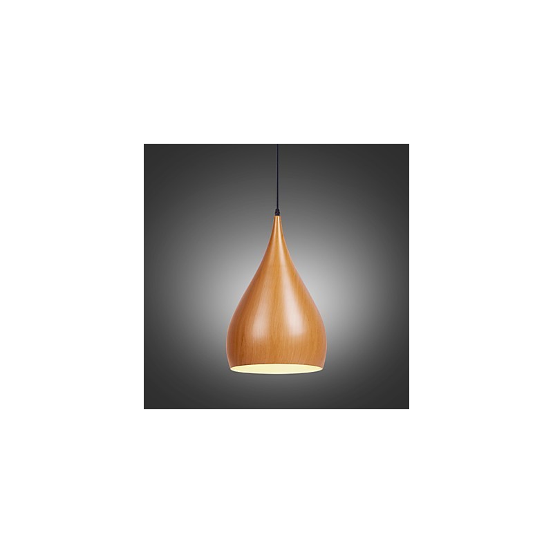 Retro Pendelleuchte Holzmaserung Metall Cafe Pendelleuchten