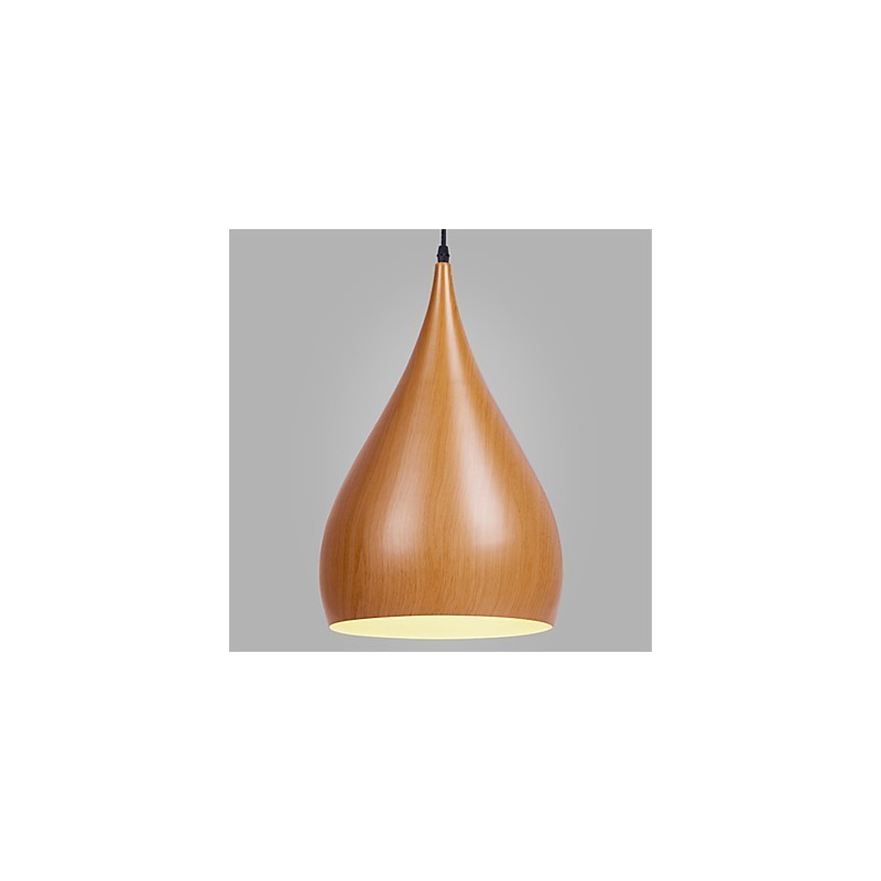 Retro Pendelleuchte Holzmaserung Metall Cafe Pendelleuchten