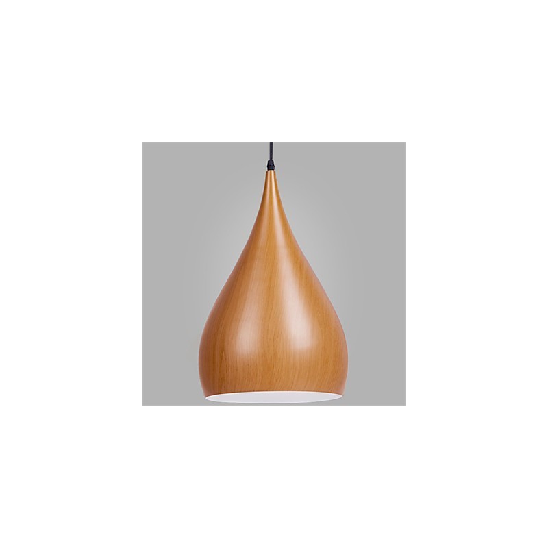 Retro Pendelleuchte Holzmaserung Metall Cafe Pendelleuchten