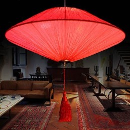 Lotusblatt Moderne Marine Tuch Kunst Droplight von roten Laternen Lampe Licht
