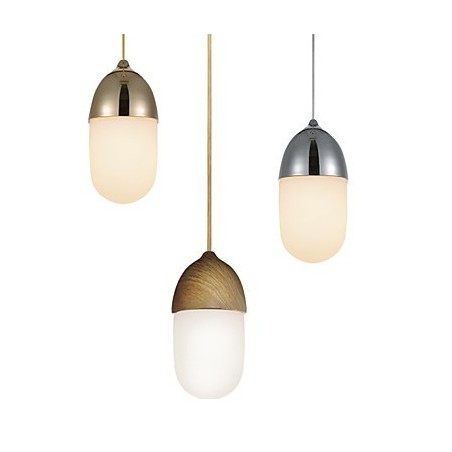 Mini Acorn Pendelleuchte 1 Licht Moderne Einfachheit Golden Chrome Holzfarbe Finish Kohlenstoffstahl & Glas Droplight Mini Acorn Pendelleuchte 1 Licht Moderne Einfachheit Golden Chrome Holzfarbe Finish Kohlenstoffstahl & Glas Droplight