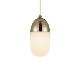 Mini Acorn Pendelleuchte 1 Licht Moderne Einfachheit Golden Chrome Holzfarbe Finish Kohlenstoffstahl & Glas Droplight