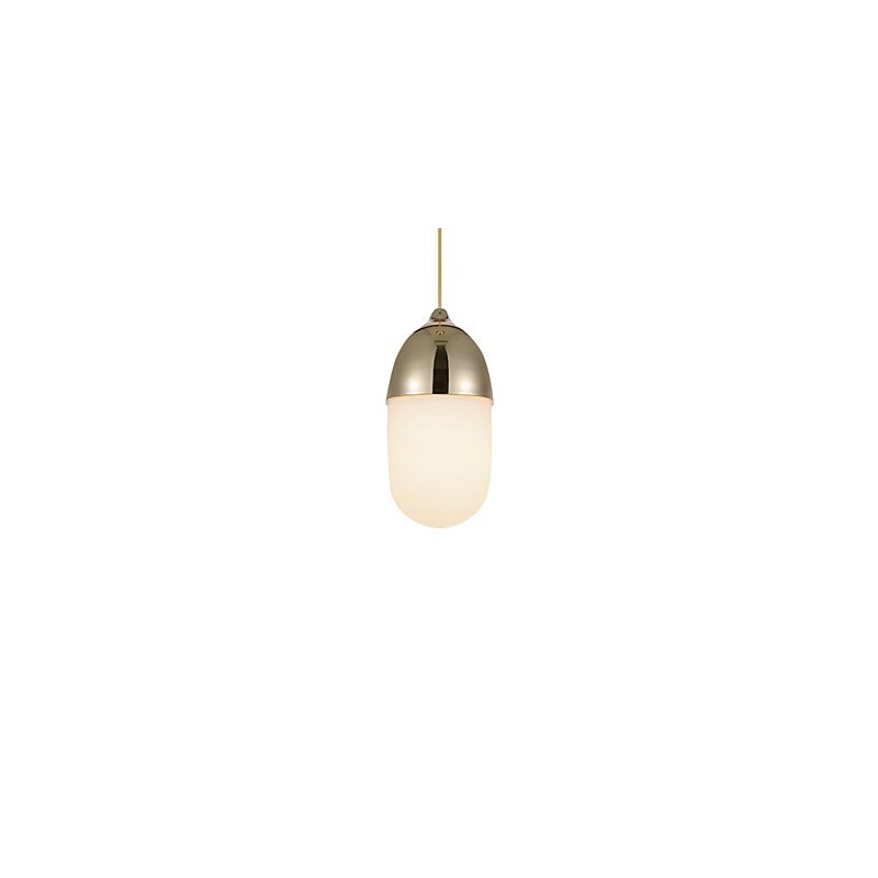 Mini Acorn Pendelleuchte 1 Licht Moderne Einfachheit Golden Chrome Holzfarbe Finish Kohlenstoffstahl & Glas Droplight