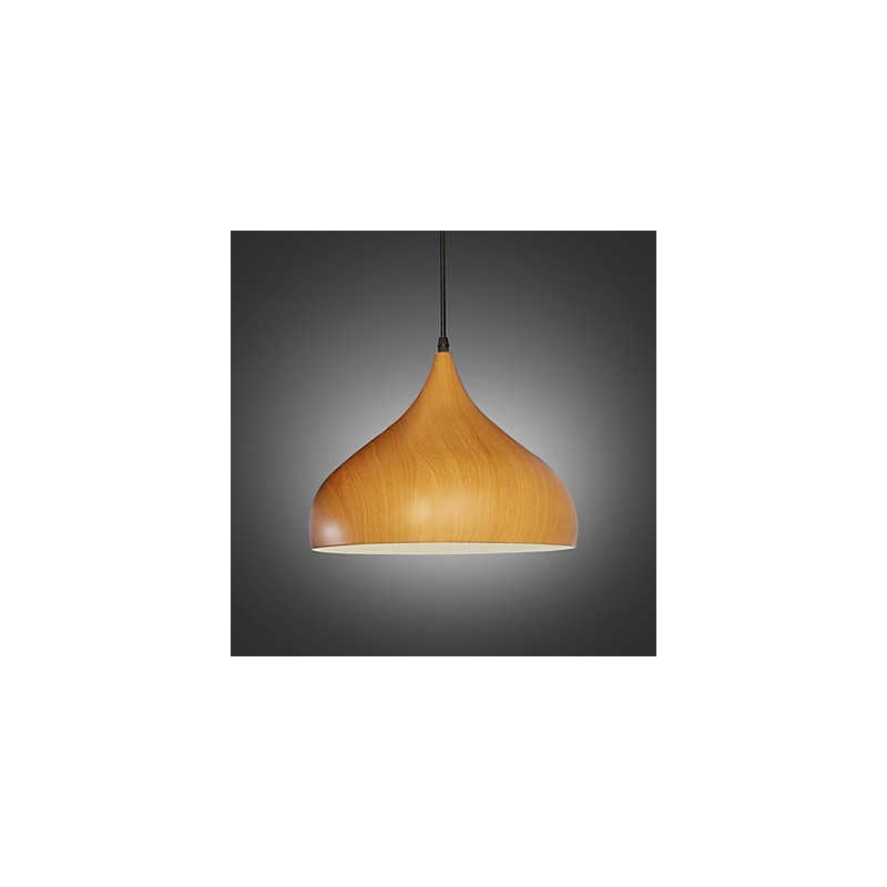 Retro Pendelleuchte Holzmaserung Metall Cafe Pendelleuchten