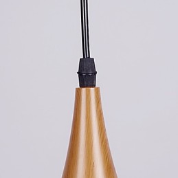 Retro Pendelleuchte Holzmaserung Metall Cafe Pendelleuchten
