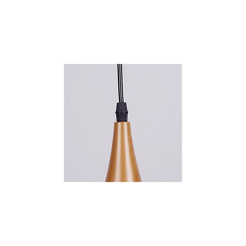 Retro Pendelleuchte Holzmaserung Metall Cafe Pendelleuchten