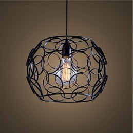 Kreative vertraglich nordische Schmiedeeisen Glas Single Head Droplight Lampe Licht