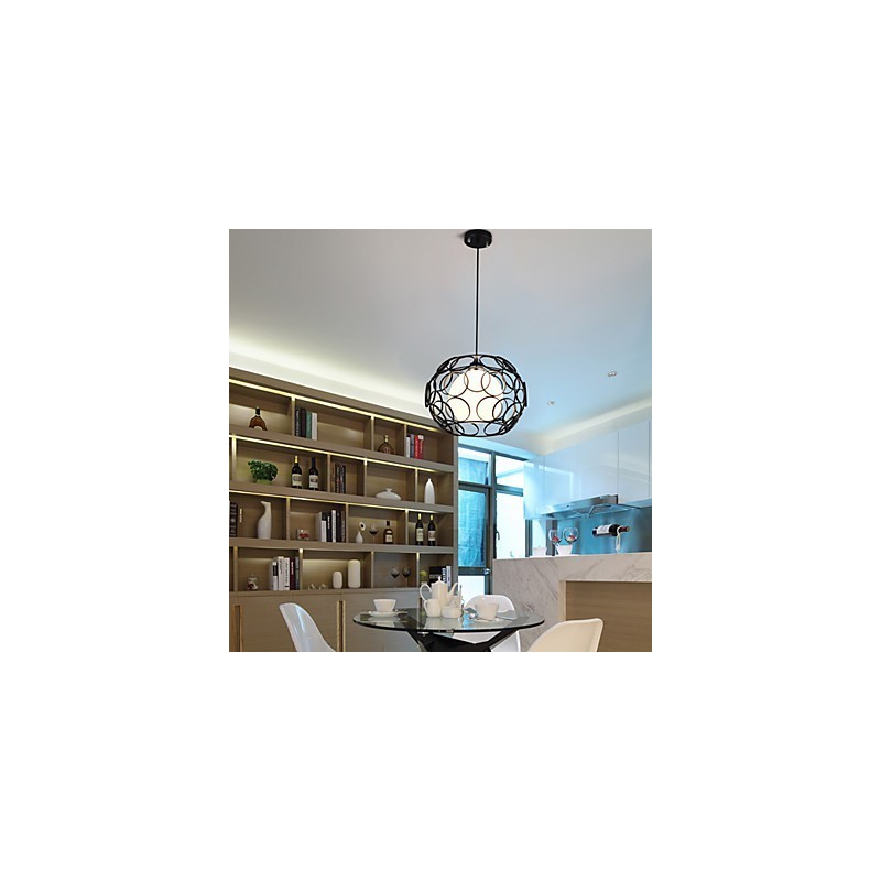 Kreative vertraglich nordische Schmiedeeisen Glas Single Head Droplight Lampe Licht