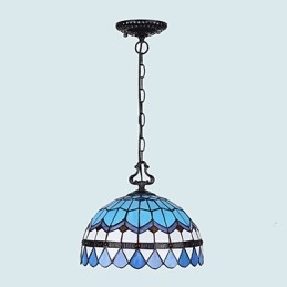 Europäischer ländlicher kreativer Kunst-Buntglas-Kronleuchter, der alte Wege wiederherstellt, Lampenlicht