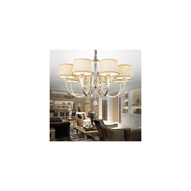 Country Crystal Silber Metall Kronleuchter