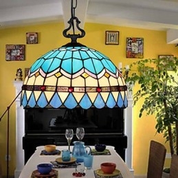 Europäischer ländlicher kreativer Kunst-Buntglas-Kronleuchter, der alte Wege wiederherstellt, Lampenlicht
