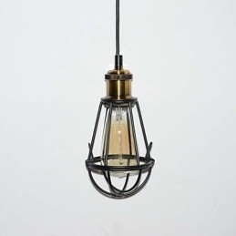 LOFT Lampe Vintage Pendelleuchte Edison Licht Schwarz Eisen Metallkäfig Lampenschirm Lagerhaus Stil Beleuchtung Leuchte