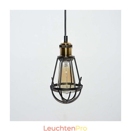 LOFT Lampe Vintage Pendelleuchte Edison Licht Schwarz Eisen Metallkäfig Lampenschirm Lagerhaus Stil Beleuchtung Leuchte