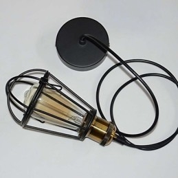 LOFT Lampe Vintage Pendelleuchte Edison Licht Schwarz Eisen Metallkäfig Lampenschirm Lagerhaus Stil Beleuchtung Leuchte