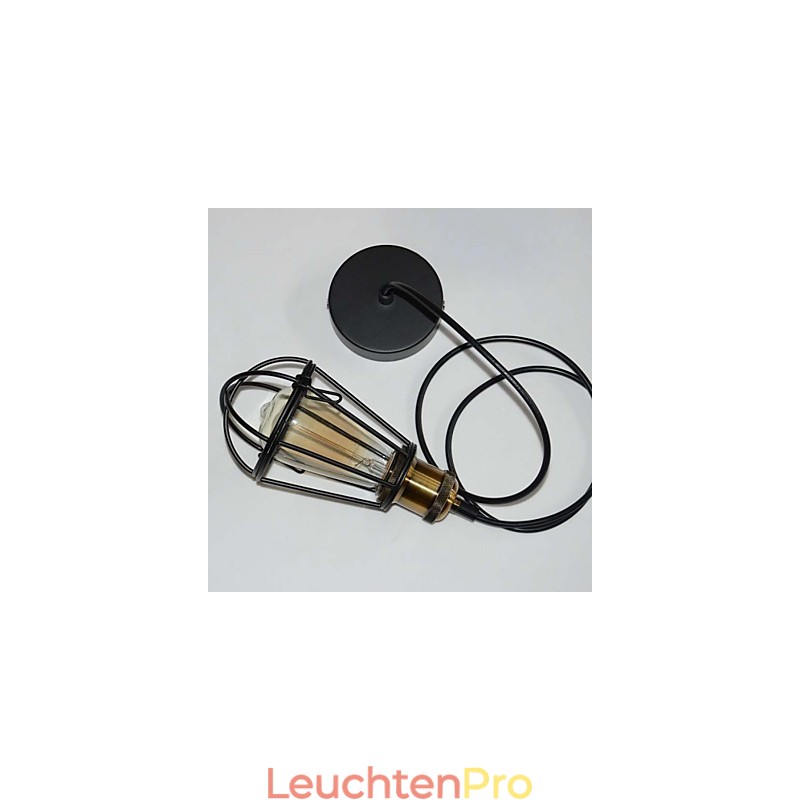 LOFT Lampe Vintage Pendelleuchte Edison Licht Schwarz Eisen Metallkäfig Lampenschirm Lagerhaus Stil Beleuchtung Leuchte