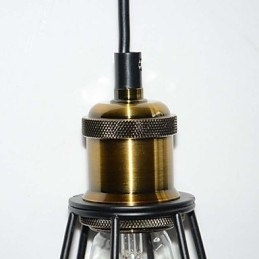 LOFT Lampe Vintage Pendelleuchte Edison Licht Schwarz Eisen Metallkäfig Lampenschirm Lagerhaus Stil Beleuchtung Leuchte