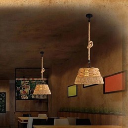 Loft Industrie Wind Kreative Nordic Hanf Seil Mahlzeiten Kronleuchter Lampe