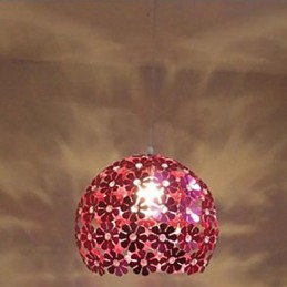 Moderne, pflaumenfarbene Blumenkugel mit einem Kopf aus Kristallglas