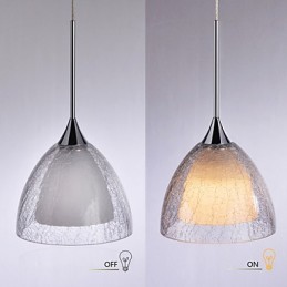 3-flammige zweischichtige Pendelleuchte Inselleuchte Rissglas poliertes Chrom
