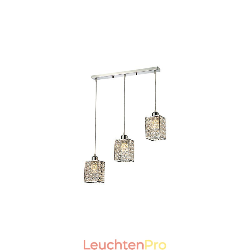 Moderne zeitgenössische Insel Kristall galvanisierte Pendelleuchte