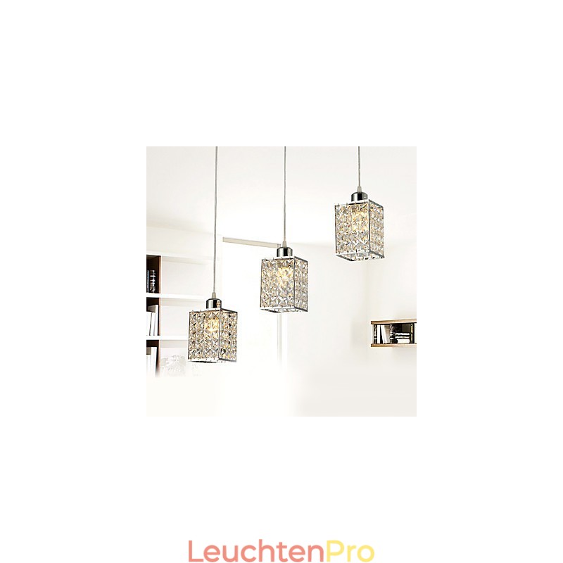 Moderne zeitgenössische Insel Kristall galvanisierte Pendelleuchte