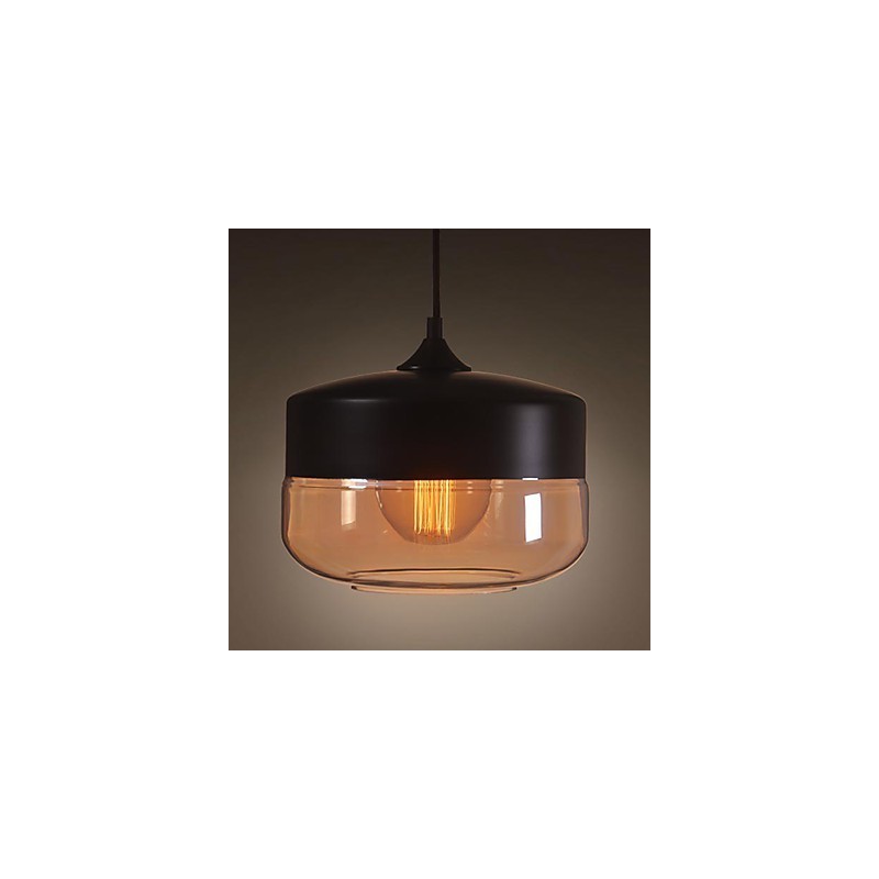 WestMenLights Vintage Modern Lack Glas Deckenlampe Pendelleuchte Schwarz 250mm Durchmesser