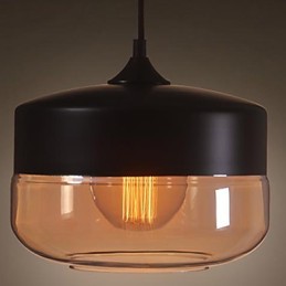 WestMenLights Vintage Modern Lack Glas Deckenlampe Pendelleuchte Schwarz 250mm Durchmesser