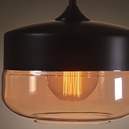 WestMenLights Vintage Modern Lack Glas Deckenlampe Pendelleuchte Schwarz 250mm Durchmesser