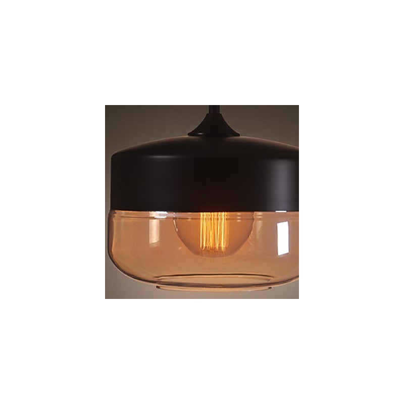 WestMenLights Vintage Modern Lack Glas Deckenlampe Pendelleuchte Schwarz 250mm Durchmesser