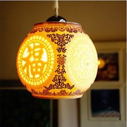 Retro Keramik lampe lampe Treppe Blau Single Head Kronleuchter Kreative