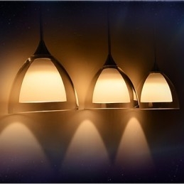1-flammige zweischichtige Pendelleuchte für die Insel, klares Glas, poliertes Chrom