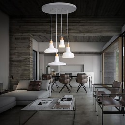 Kreative charakteristische 4-flammige Pendelleuchte mit Eisenschirm