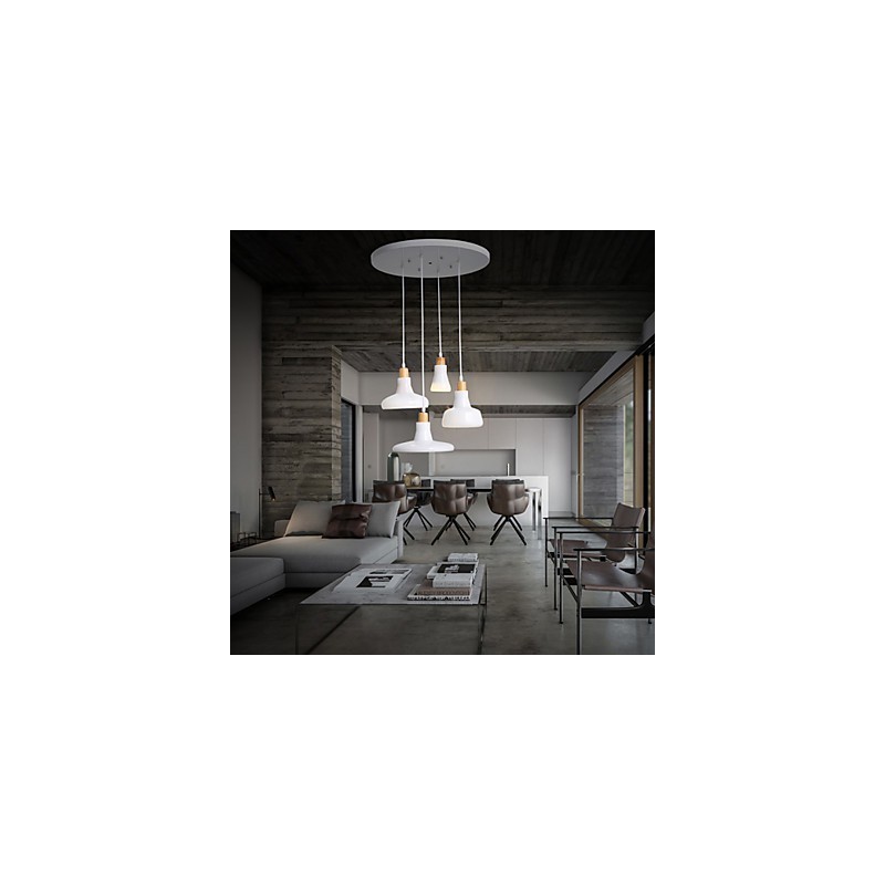 Kreative charakteristische 4-flammige Pendelleuchte mit Eisenschirm