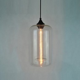 Pendelleuchte im Flaschendesign, 1-flammig, mit transparentem Schirm